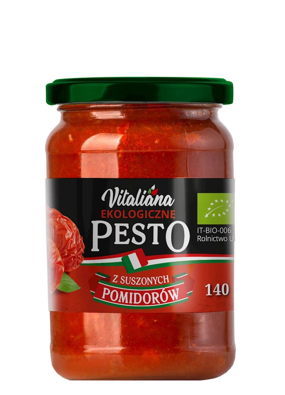 PESTO Z SUSZONYCH POMIDOR&Oacute;W BIO 140 g - VITALIANA
