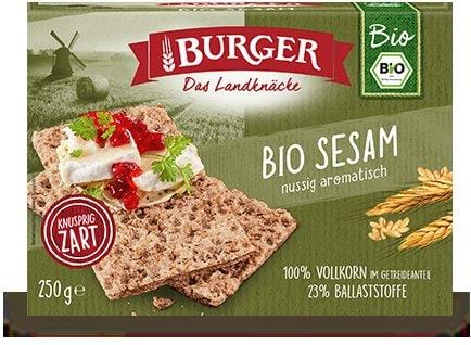 PIECZYWO CHRUPKIE BŁONNIKOWE ŻYTNIE RAZOWE Z SEZAMEM BIO 250 g - BURGER