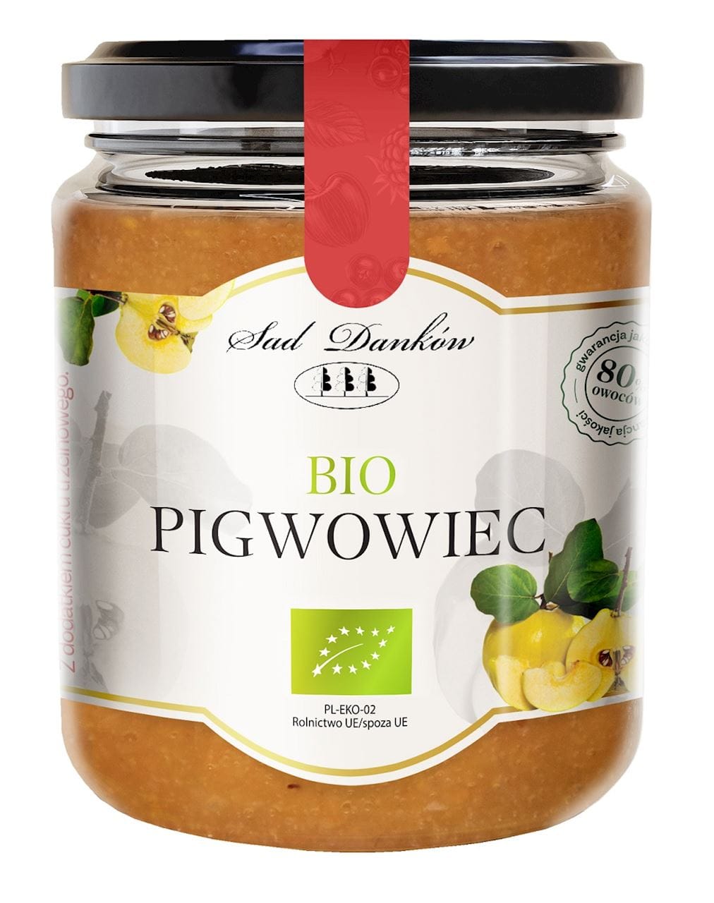 PIGWOWIEC 80 % Z CUKREM TRZCINOWYM BIO 250 g - SAD DANK&Oacute;W