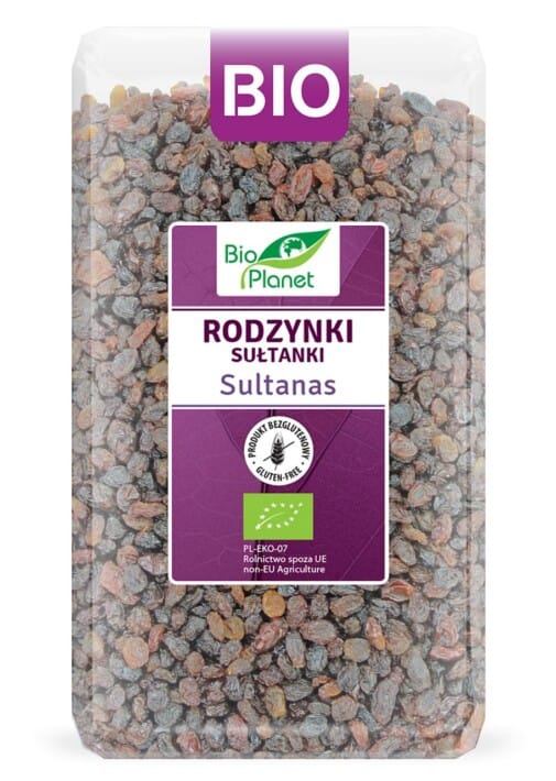 RODZYNKI SUŁTANKI BEZGLUTENOWE BIO 1 kg - BIO PLANET
