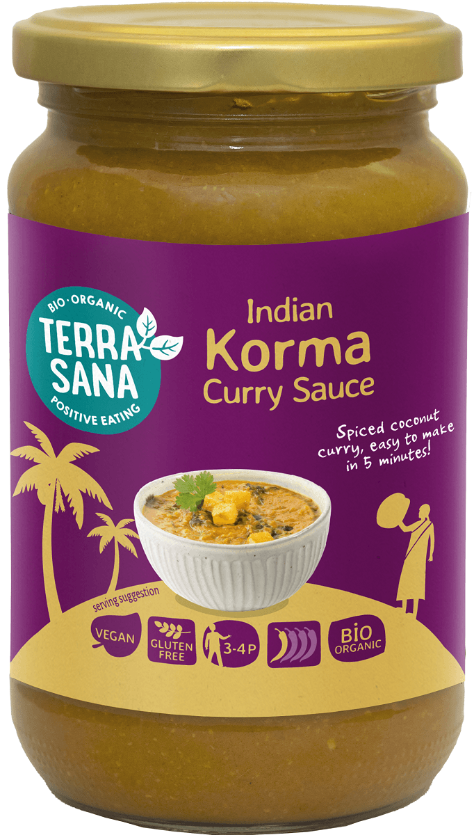 SOS CURRY Ż&Oacute;ŁTY INDIAN KORMA BEZGLUTENOWY BIO 350 g - TERRASANA