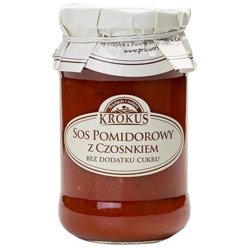 SOS POMIDOROWY Z CZOSNKIEM BEZ DODATKU CUKR&Oacute;W 340 g - KROKUS