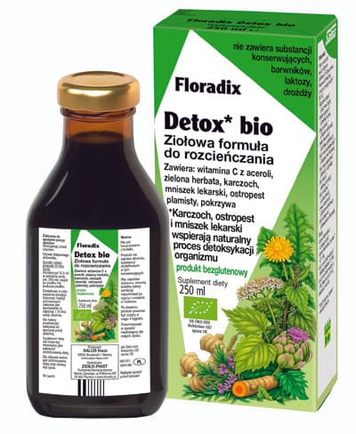 SUPLEMENT DIETY DETOX W PŁYNIE BEZGLUTENOWY BIO 250 ml - SALUS (FLORADIX)