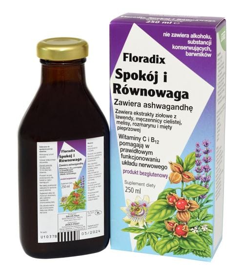 SUPLEMENT DIETY SPOK&Oacute;J I R&Oacute;WNOWAGA W PŁYNIE BEZGLUTENOWY 250 ml - SALUS (FLORADIX)