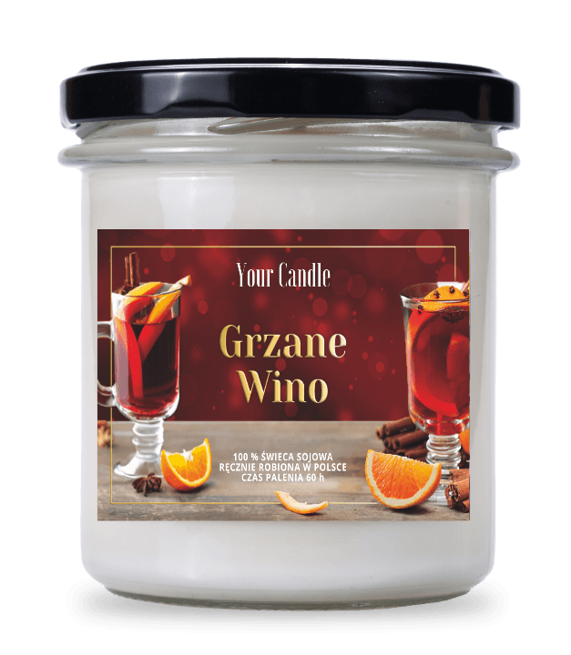 ŚWIECA SOJOWA ZAPACHOWA GRZANE WINO 300 ml - YOUR CANDLE (PRODUKT SEZONOWY)