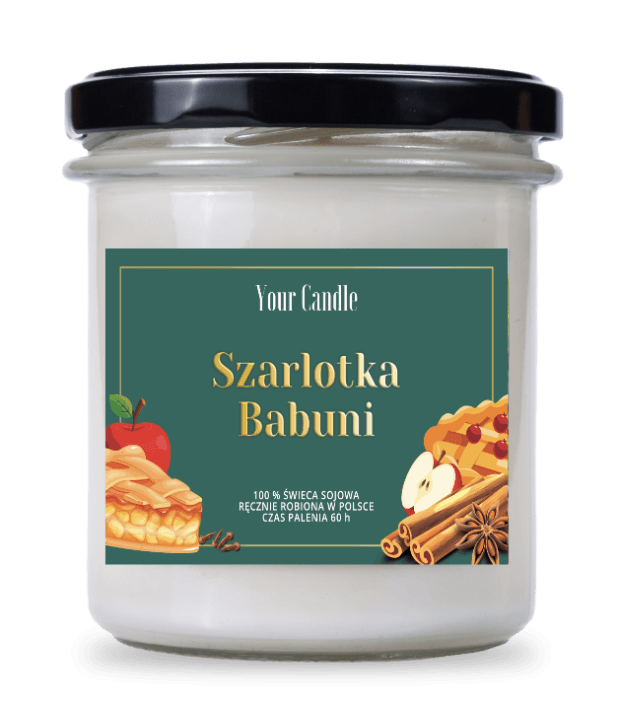 ŚWIECA SOJOWA ZAPACHOWA SZARLOTKA BABUNI 300 ml - YOUR CANDLE (PRODUKT SEZONOWY)