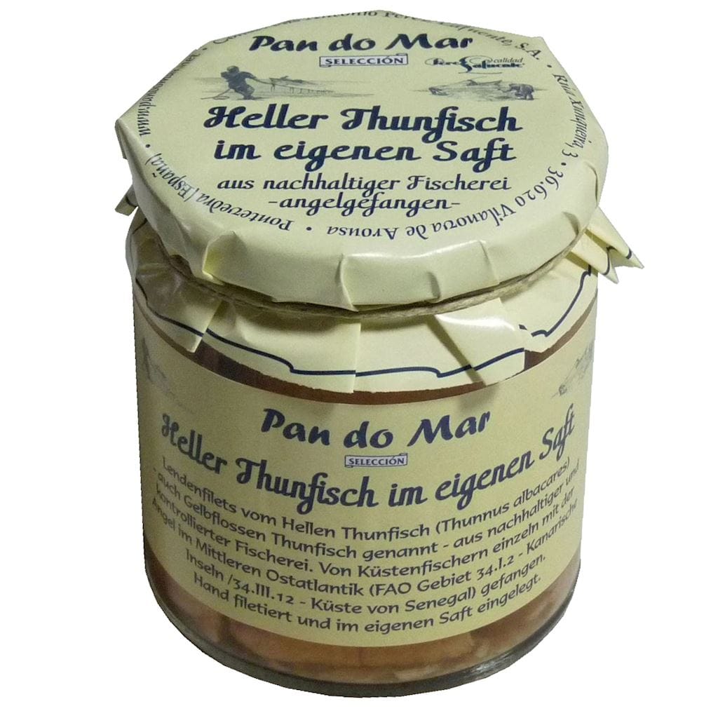 TUŃCZYK Ż&Oacute;ŁTOPŁETWY W SOSIE WŁASNYM 220 g (154 g) (SŁOIK) - PAN DO MAR