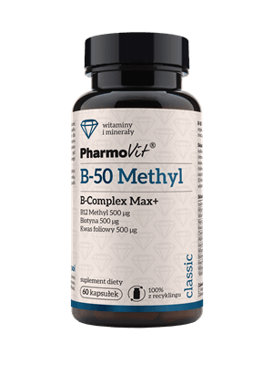 WITAMINA B-50 METHYL B-COMPLEX MAX+ BEZGLUTENOWA 60 KAPSUŁEK - PHARMOVIT (CLASSIC)