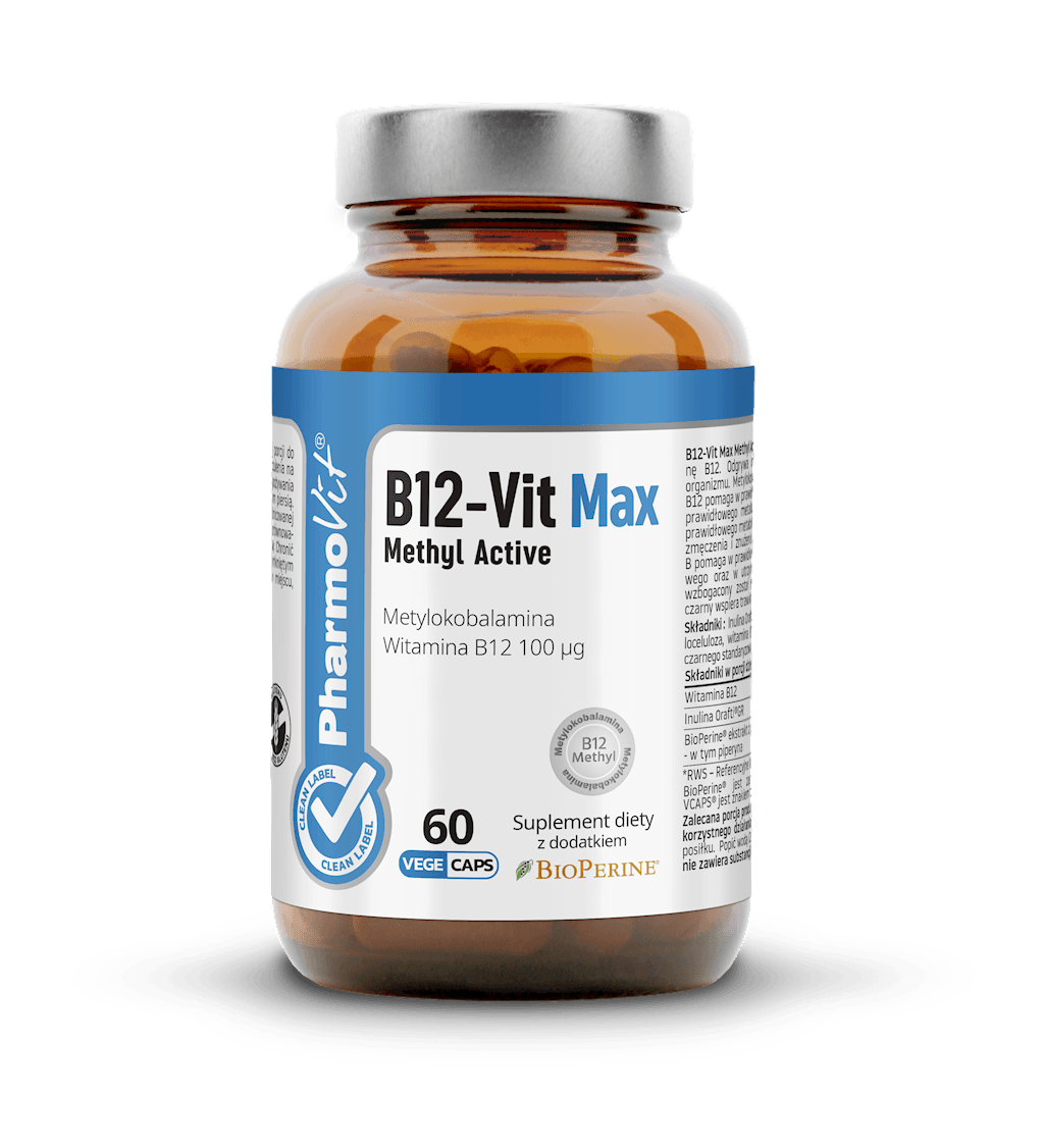 WITAMINA B12 (100 &micro;g) BEZGLUTENOWA 60 KAPSUŁEK - PHARMOVIT (CLEAN LABEL)