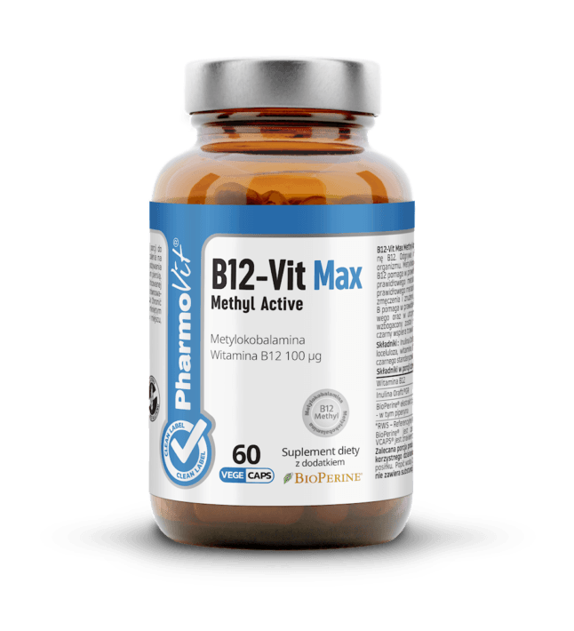 WITAMINA B12 (100 µg) BEZGLUTENOWA 60 KAPSUŁEK - PHARMOVIT (CLEAN LABEL)