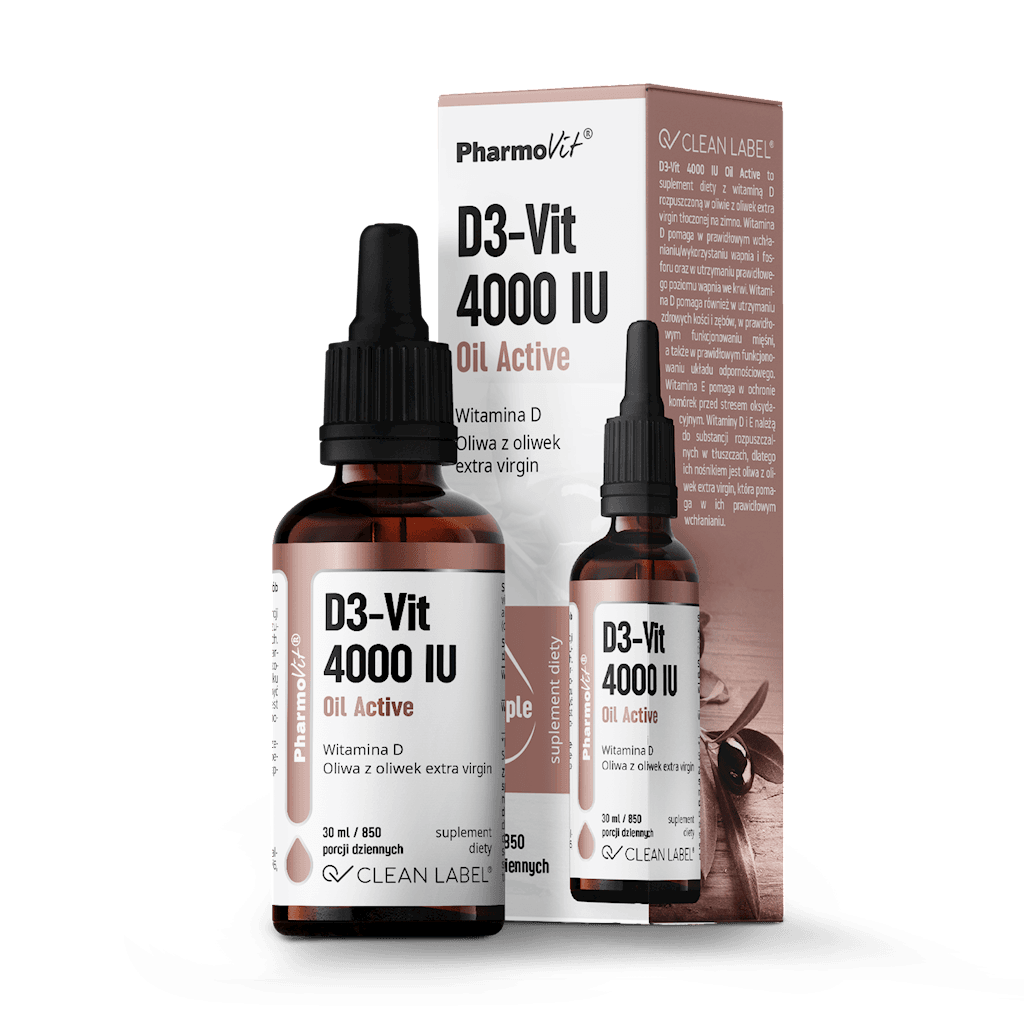 WITAMINA D3 W KROPLACH 100 &micro;g (4000 j.m) BEZGLUTENOWA 30 ml - PHARMOVIT (CLEAN LABEL)