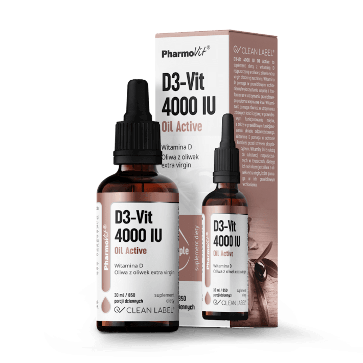 WITAMINA D3 W KROPLACH 100 µg (4000 j.m) BEZGLUTENOWA 30 ml - PHARMOVIT (CLEAN LABEL)