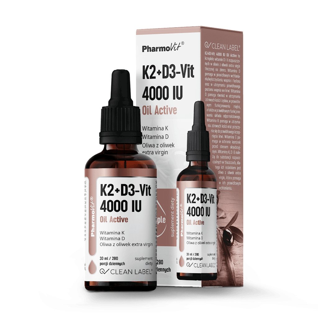 WITAMINA K2 + D3 W KROPLACH BEZGLUTENOWE 30 ml - PHARMOVIT (CLEAN LABEL)