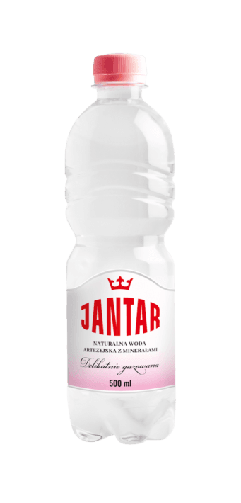 WODA ŹRÓDLANA ŚREDNIOZMINERALIZOWANA LEKKO GAZOWANA 500 ml - JANTAR
