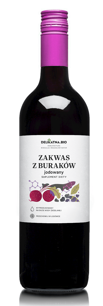 ZAKWAS Z BURAK&Oacute;W JODOWANY 700 ml - DELIKATNA (ZAKWASOWNIA)