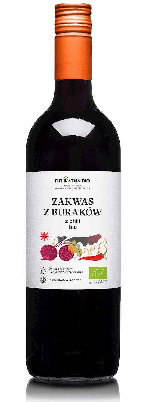 ZAKWAS Z BURAK&Oacute;W Z CHILI BIO 700 ml - DELIKATNA (ZAKWASOWNIA)