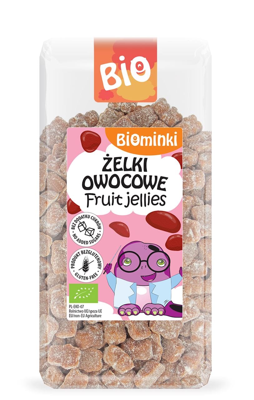 ŻELKI OWOCOWE BEZ DODATKU CUKR&Oacute;W BEZGLUTENOWE BIO 400 g - BIOMINKI